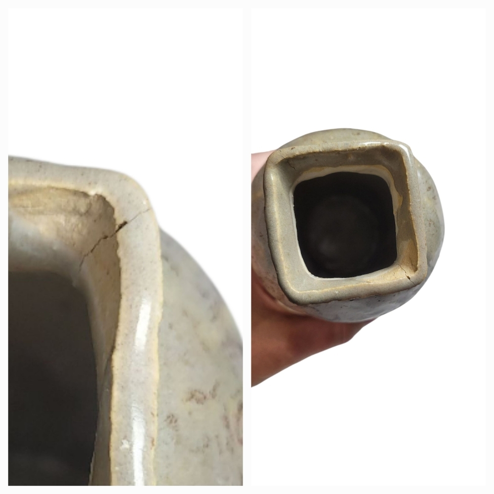 Hand Crafted Cream and Brown Ceramic Vase - Picture 6 of 16